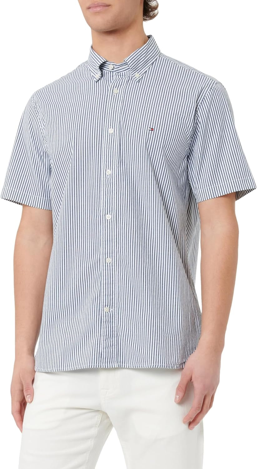 Tommy Hilfiger Men's WCC Flex Poplin STP Rf Shirt S/S Mw0mw29207 WCC Flex POPLIN STP RF Shirt S/S 
