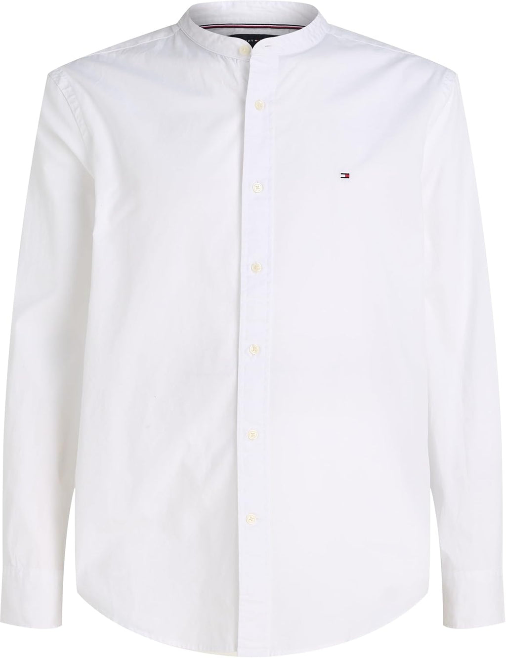 Tommy Hilfiger Men’s Flex Poplin Solid Collarless Regular Fit Shirt 