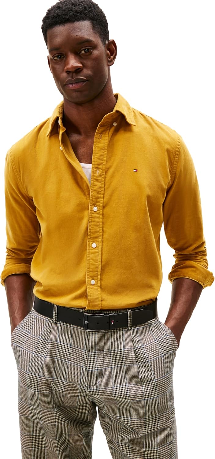 Tommy Hilfiger Long Sleeve Corduroy Regular Fit, Men's Button Down Shirt