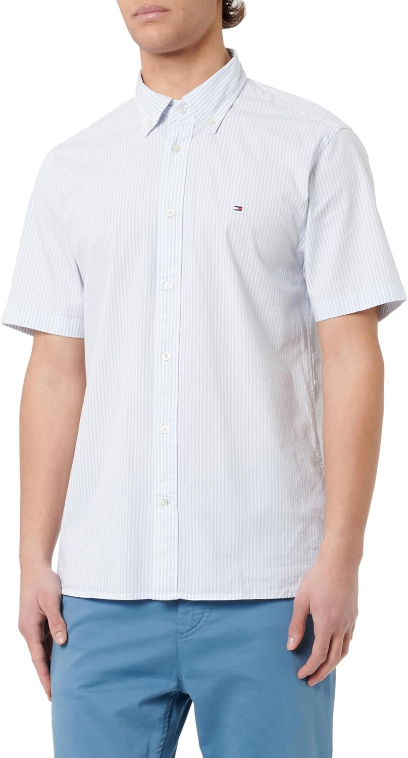 Tommy Hilfiger Men's WCC Flex Poplin STP Rf Shirt S/S Mw0mw29207 WCC Flex POPLIN STP RF Shirt S/S 