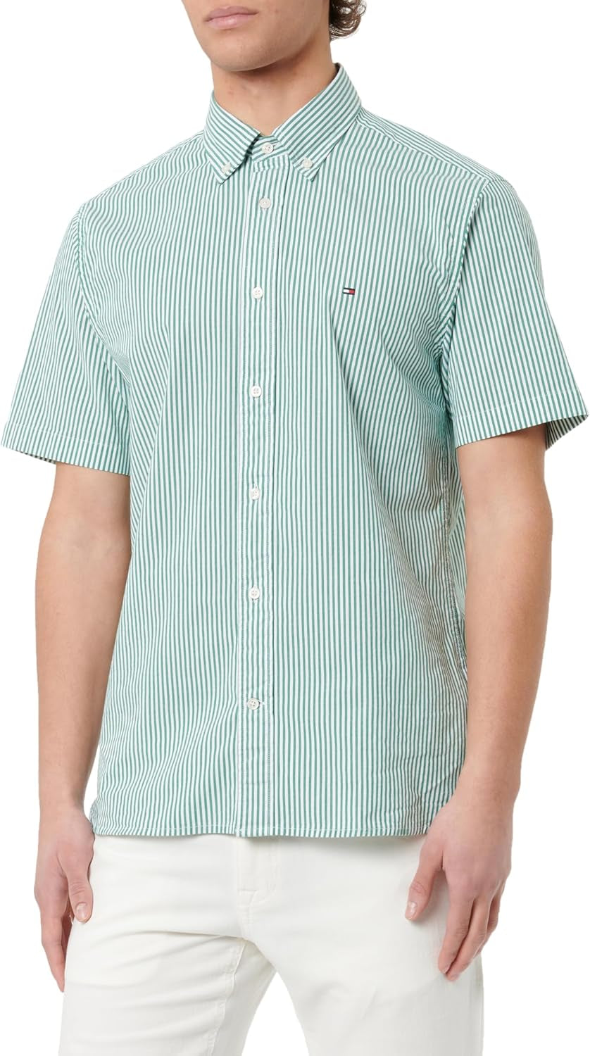 Tommy Hilfiger Men's WCC Flex Poplin STP Rf Shirt S/S Mw0mw29207 WCC Flex POPLIN STP RF Shirt S/S 