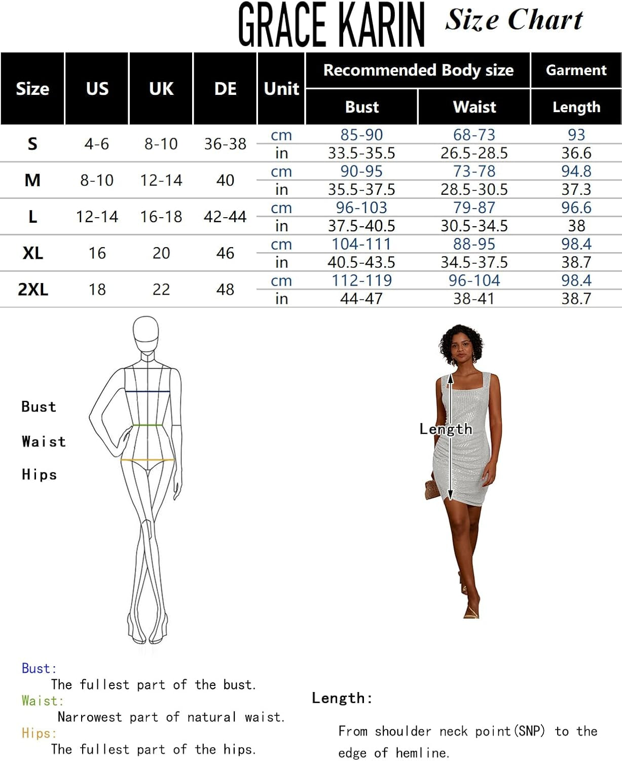 GRACE KARIN Women Sequined Dress Square Neck Sleeveless Mini Dress Irregular Hem Bodycon Dress Party Club Wear 